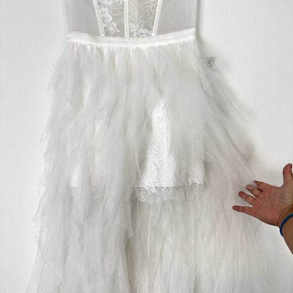 NWT For Love and Lemons White Bustier Formal Gown Tulle Bridal Wedding Dress - Picture 9 of 14